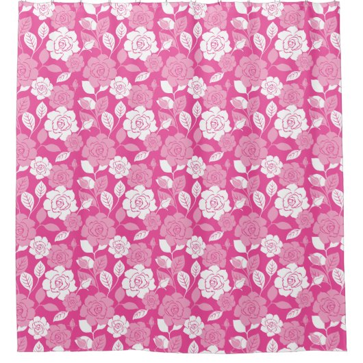 ROSE PATTERN (PINK) シャワーカーテン (正面)
