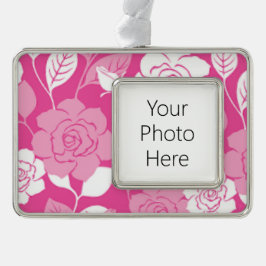 ROSE PATTERN (PINK) シルバープレートフレームオーナメント
