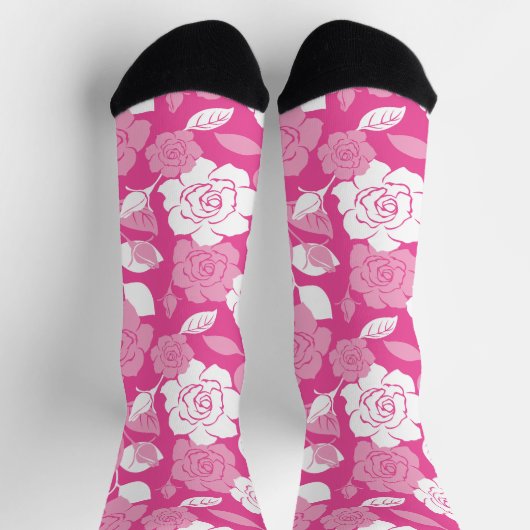 ROSE PATTERN (PINK) ソックス (上部)