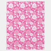 ROSE PATTERN (PINK) フリースブランケット (正面)