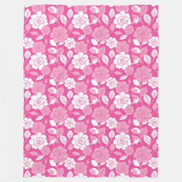 ROSE PATTERN (PINK) フリースブランケット