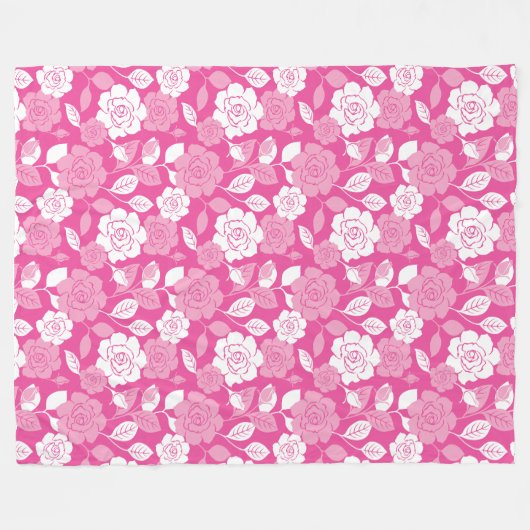 ROSE PATTERN (PINK) フリースブランケット (正面(横))