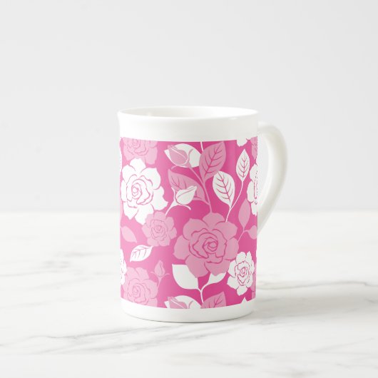 ROSE PATTERN (PINK) ボーンチャイナマグカップ (正面右)