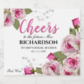 Rose & Pearl Wedding スパークリングワインラベル (シングルラベル)