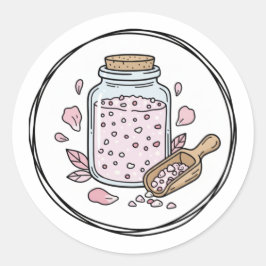 Rose Petal Bath Soak Label Illustration | Floral ラウンドシール