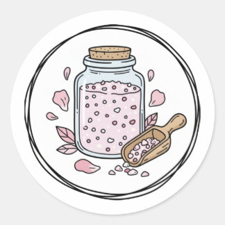 Rose Petal Bath Soak Label Illustration | Floral ラウンドシール