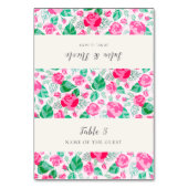 Rose Petals Flowers Garden Wedding Place Card テーブルナンバー (正面)