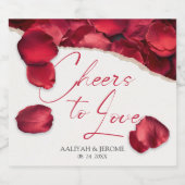 Rose Petals Wedding Wine Lable スパークリングワインラベル (シングルラベル)