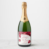Rose Petals Wedding Wine Lable スパークリングワインラベル (正面)