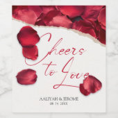 Rose Petals Wedding Wine Lable ワインラベル (シングルラベル)