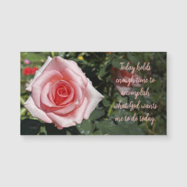 Rose Photo Inspirational Quote Magnetic Card