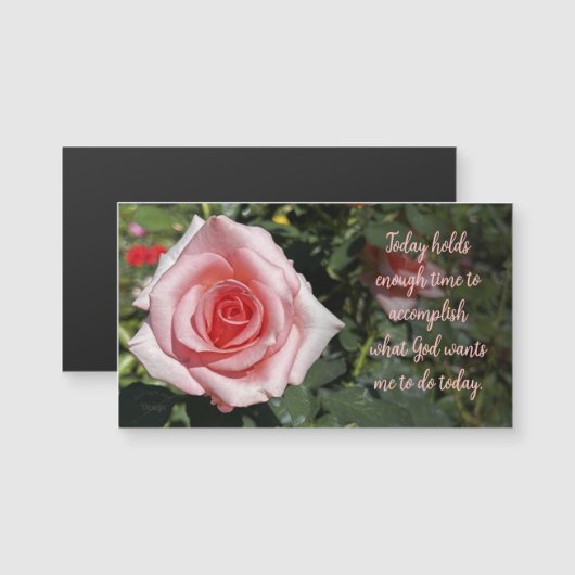 Rose Photo Inspirational Quote Magnetic Card (正面/裏面)