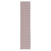 Rose Pink Black Plaid Classic Pattern ショートテーブルランナー (正面)