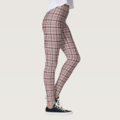 Rose Pink Black Plaid Classic Pattern レギンス (右)