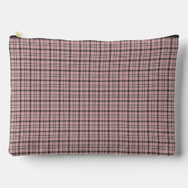 Rose Pink Black Plaid Classic Pattern Retro アクセサリーポーチ