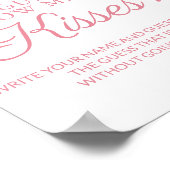 Rose Pink Bridal Shower Guess Kisses Game ポスター (角)