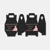 Rose Pink Dress Faux Glitter Sweet 16 Birthday フェイバーボックス (折り畳みなし)