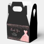 Rose Pink Dress Faux Glitter Sweet 16 Birthday フェイバーボックス (オープン)