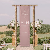Rose Pink Fabric Wedding Welcome Banner 横断幕