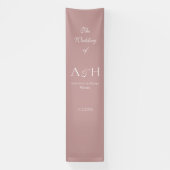 Rose Pink Fabric Wedding Welcome Banner 横断幕 (縦)