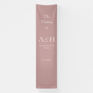 Rose Pink Fabric Wedding Welcome Banner 横断幕