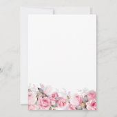 Rose Pink Floral Bridal Shower  招待状 (裏面)