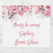 Rose Pink Flowers Floral Shower Favors スパークリングワインラベル (シングルラベル)