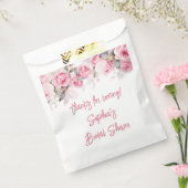 Rose Pink Flowers Floral Shower Favors フェイバーバッグ (封をした状態)