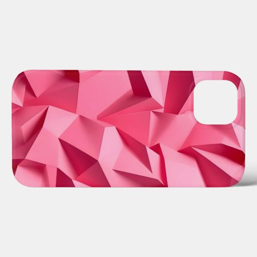 Rose Pink Geometric iPhone Case with 3D Texture Case-Mate iPhoneケース (裏面 (横))