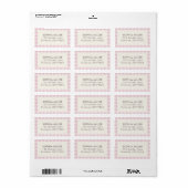 Rose Pink Gingham Personalized ラベル (フルシート)
