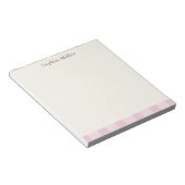 Rose Pink Gingham Personalized Cottage ノートパッド (アングル)