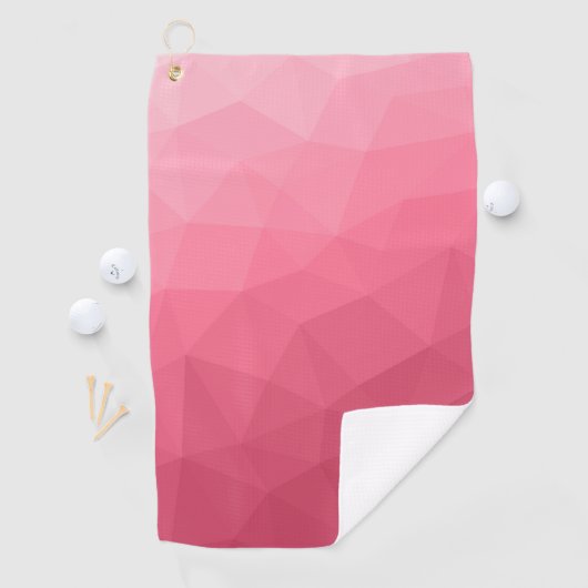 Rose pink gradient geometric mesh pattern ゴルフタオル (インサイチュ)