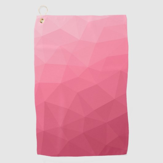 Rose pink gradient geometric mesh pattern ゴルフタオル (正面)