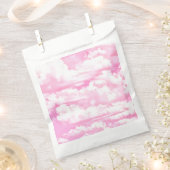 Rose Pink Happy Clouds Decor フェイバーバッグ (クリップ留めされた状態)