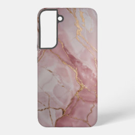 Rose Pink Marble with Gold Veins – Elegant Samsung Galaxy S22+ケース