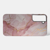 Rose Pink Marble with Gold Veins – Elegant Samsung Galaxyケース (裏面横)