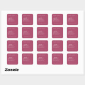 Rose Pink Modern Minimalist Candle Label Sticker スクエアシール (シート)