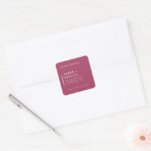 Rose Pink Modern Minimalist Candle Label Sticker スクエアシール (封筒)