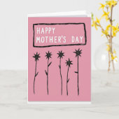 Rose Pink Mothers Day Floral Card カード (黄色い花)
