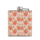 rose pink orange floral pattern wedding spring フラスク (裏面)