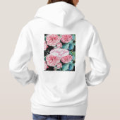 Rose Pink Roses floral Follow Your Joy Pattern パーカ (裏面)