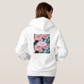 Rose Pink Roses floral Follow Your Joy Pattern パーカ (裏面フル)