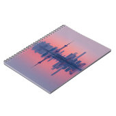 Rose Pink Skyline Mirror Glow Notebook ノートブック (左側)