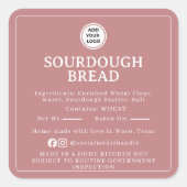 Rose Pink Sourdough Ingredient Cottage Law Sticker スクエアシール (正面)