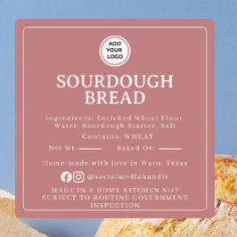 Rose Pink Sourdough Ingredient Cottage Law Sticker スクエアシール