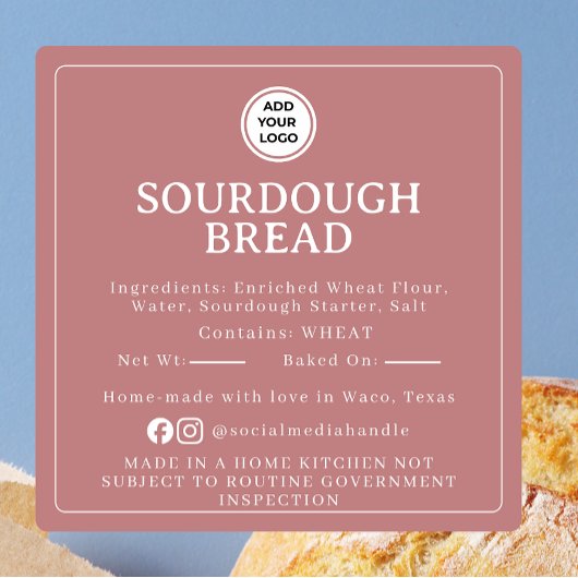 Rose Pink Sourdough Ingredient Cottage Law Sticker スクエアシール