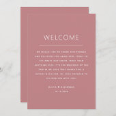 Rose Pink Wedding Timeline | Minimalist Itinerary 招待状 (正面/裏面)