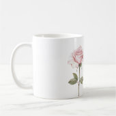 Rose Pink White Butterfly Dreams コーヒーマグカップ (左)
