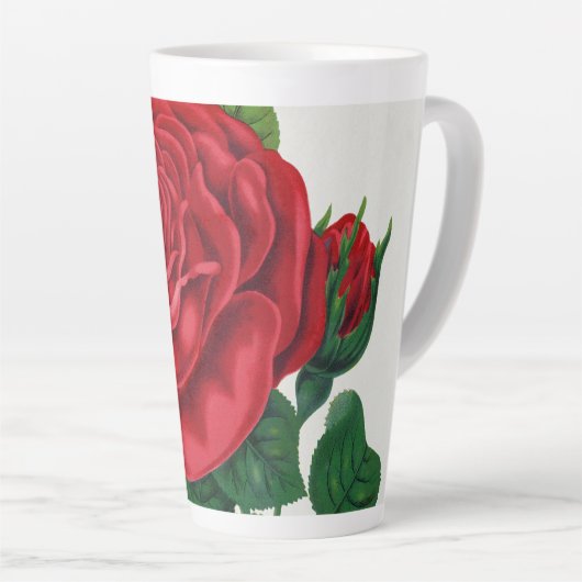 Rose Print Rochester Lithographing and Printing Co カフェラテマグ (右アングル)