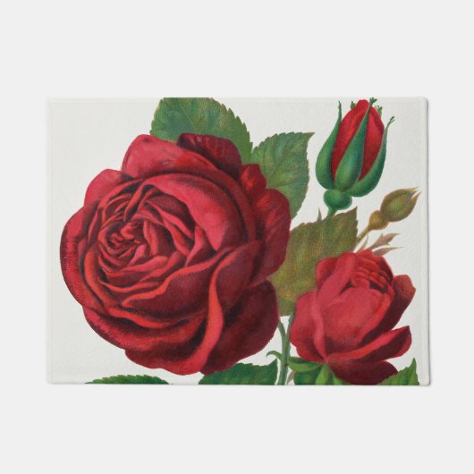 Rose Print Rochester Lithographing and Printing Co ドアマット (正面)